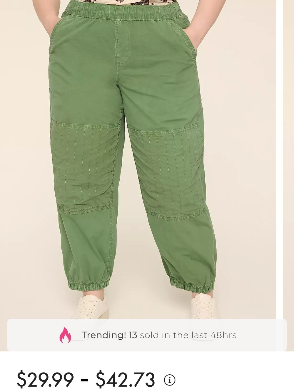 Lane Bryant Olive Green Utility Jogger Pants